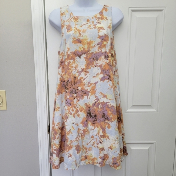 Altar'd State Sleeveless Lined Open Back A Line Dress Abstract Watercolor Size M - Picture 1 of 12